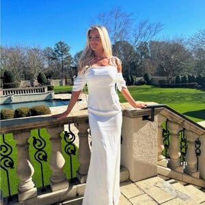 These Three Boutique White Off-Shoulder Maxi Dress